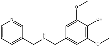 2,6-DIMETHOXY-4-([(PYRIDIN-3-YLMETHYL)-AMINO]-METHYL)-PHENOL 구조식 이미지