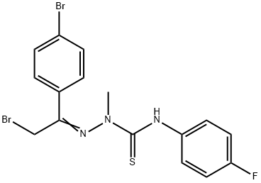 N1-(4-FLUOROPHENYL)-2-[2-BROMO-1-(4-BROMOPHENYL)ETHYLIDENE]-1-METHYLHYDRAZINE-1-CARBOTHIOAMIDE Structure