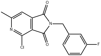 4-Chloro-2-(3-fluoroBenzyl)-6-methyl-1H-pyrrolo[3,4-c]pyridine-1,3(2H)-dione 구조식 이미지