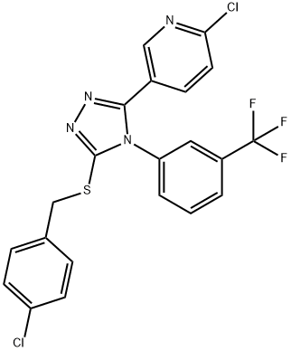 2-CHLORO-5-(5-[(4-CHLOROBENZYL)THIO]-4-[3-(TRIFLUOROMETHYL)PHENYL]-4H-1,2,4-TRIAZOL-3-YL)PYRIDINE 구조식 이미지