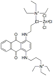 3,3'-[(9,10-dihydro-9,10-dioxoanthracene-1,4-diyl)diimino]bis[triethylpropylammonium] tetrachlorozincate  Structure