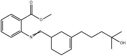 methyl 2-[[[3-(4-hydroxy-4-methylpentyl)-3-cyclohexen-1-yl]methylene]amino]benzoate 구조식 이미지