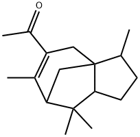 1-(2,3,4,7,8,8a-hexahydro-3,6,8,8-tetramethyl-1H-3a,7-methanoazulen-5-yl)ethan-1-one  구조식 이미지