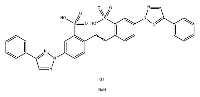 potassium sodium 4,4'-bis(4-phenyl-2H-1,2,3-triazol-2-yl)stilbene-2,2'-disulphonate 구조식 이미지