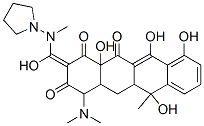 4-dimethylamino-6,10,11,12a-tetrahydroxy-2-[hydroxy-(pyrrolidin-1-ylmethylamino)methylidene]-6-methyl-4,4a,5,5a-tetrahydrotetracene-1,3,12-trione 구조식 이미지