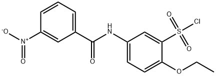 2-ETHOXY-5-(3-NITRO-BENZOYLAMINO)-BENZENESULFONYL CHLORIDE 구조식 이미지