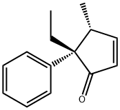 2-Cyclopenten-1-one,5-ethyl-4-methyl-5-phenyl-,(4R,5S)-(9CI) 구조식 이미지