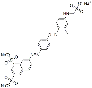 trisodium 7-[[4-[[2-methyl-4-[(sulphonatomethyl)amino]phenyl]azo]phenyl]azo]naphthalene-1,3-disulphonate  구조식 이미지