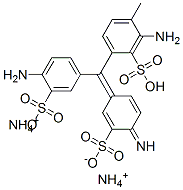 diammonium hydrogen 2-amino-4-[(4-amino-3-sulphonatophenyl)(4-imino-3-sulphonatocyclohexa-2,5-dien-1-ylidene)methyl]toluene-3-sulphonate Structure
