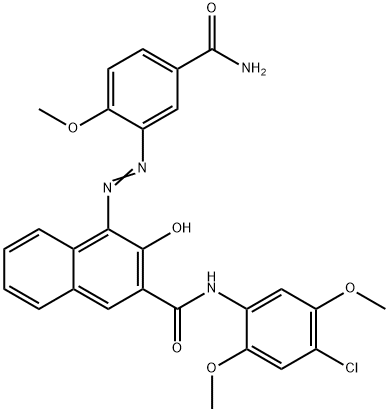 4-[[5-(aminocarbonyl)-2-methoxyphenyl]azo]-N-(4-chloro-2,5-dimethoxyphenyl)-3-hydroxynaphthalene-2-carboxamide Structure