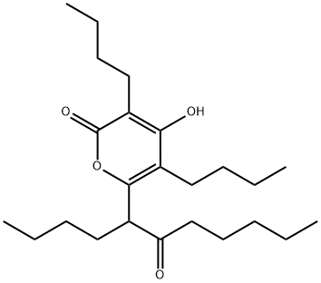 2H-Pyran-2-one, 3,5-dibutyl-6-(1-butyl-2-oxoheptyl)-4-hydroxy- 구조식 이미지