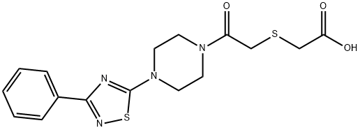 2-({2-OXO-2-[4-(3-PHENYL-1,2,4-THIADIAZOL-5-YL)PIPERAZINO]ETHYL}THIO)ACETIC ACID Structure