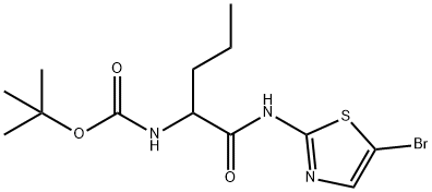 Carbamic  acid,  [1-[[(5-bromo-2-thiazolyl)amino]carbonyl]butyl]-,  1,1-dimethylethyl  ester  (9CI) 구조식 이미지