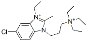 5-Chloro-3-ethyl-2-methyl-1-[3-(triethylaminio)propyl]-1H-benzimidazole-3-ium Structure