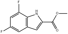 5,7-디플루오로-3-인돌카르복실산메틸에스테르 구조식 이미지
