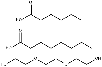 Octanoic acid, mixed diesters with hexanoic acid and triethylene glycol Structure
