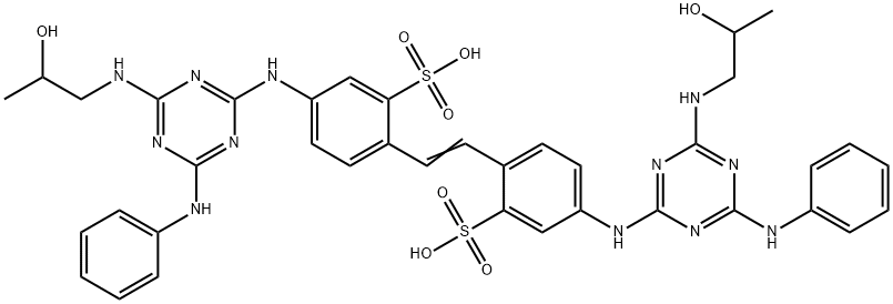 4,4'-bis[[6-anilino-4-[(2-hydroxypropyl)amino]-1,3,5-triazin-2-yl]amino]stilbene-2,2'-disulphonic acid 구조식 이미지