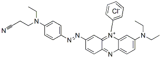 3-[[4-[(2-cyanoethyl)ethylamino]phenyl]azo]-7-(diethylamino)-5-phenylphenazinium chloride 구조식 이미지