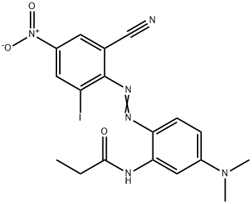 N-[2-[(2-cyano-6-iodo-4-nitrophenyl)azo]-5-(dimethylamino)phenyl]propionamide 구조식 이미지