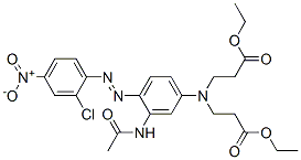 ethyl N-[3-(acetylamino)-4-[(2-chloro-4-nitrophenyl)azo]phenyl]-N-(3-ethoxy-3-oxopropyl)-beta-alaninate 구조식 이미지