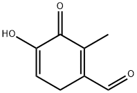 1,4-Cyclohexadiene-1-carboxaldehyde, 4-hydroxy-2-methyl-3-oxo- (9CI) 구조식 이미지
