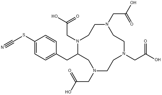 1,4,7,10-Tetraazacyclododecane-1,4,7,10-tetraacetic acid, 2-[(4-thiocyanatophenyl)Methyl]- 구조식 이미지