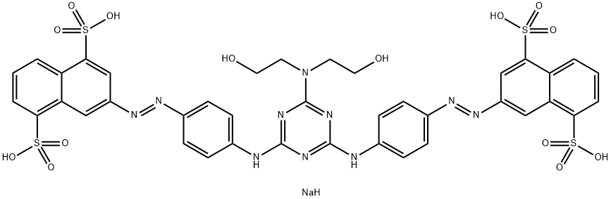 tetrasodium 3,3'-[[6-[bis(2-hydroxyethyl)amino]-1,3,5-triazine-2,4-diyl]bis(imino-4,1-phenyleneazo)]bisnaphthalene-1,5-disulphonate  Structure