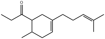1-[6-methyl-3-(4-methyl-3-pentenyl)-3-cyclohexen-1-yl]propan-1-one 구조식 이미지