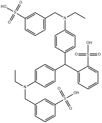 o-[bis[4-[ethyl[(3-sulphophenyl)methyl]amino]phenyl]methyl]benzenesulphonic acid 구조식 이미지