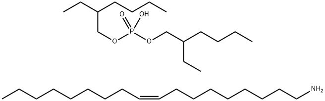 bis(2-ethylhexyl) hydrogen phosphate, compound with (Z)-octadec-9-en-1-amine (1:1) 구조식 이미지