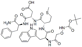 (3S)-3-[[(1S)-1-carbamoyl-2-phenyl-ethyl]carbamoyl]-3-[[(2S)-2-[[(2S)- 3-(1H-indol-3-yl)-2-[[2-(tert-butoxycarbonylamino)oxyacetyl]amino]prop anoyl]amino]-4-methylsulfanyl-butanoyl]amino]propanoic acid 구조식 이미지