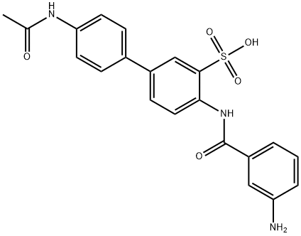 4'-(acetylamino)-4-[(3-aminobenzoyl)amino][1,1'-biphenyl]-3-sulphonic acid 구조식 이미지