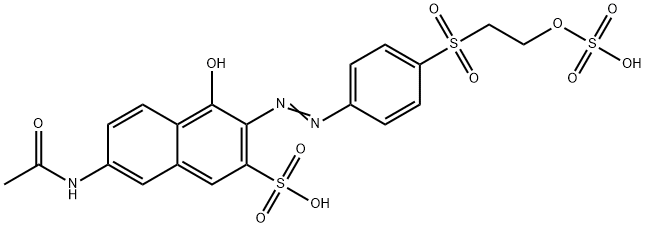7-acetamido-4-hydroxy-3-[[4-[[2-(sulphooxy)ethyl]sulphonyl]phenyl]azo]naphthalene-2-sulphonic acid Structure