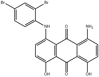 1-amino-8-[(2,4-dibromophenyl)amino]-4,5-dihydroxyanthraquinone 구조식 이미지