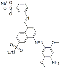 disodium 8-[(4-amino-2,5-dimethoxyphenyl)azo]-5-[(3-sulphonatophenyl)azo]naphthalene-2-sulphonate 구조식 이미지