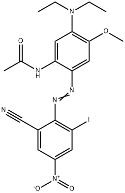 N-[2-[(2-cyano-6-iodo-4-nitrophenyl)azo]-5-(diethylamino)-4-methoxyphenyl]acetamide 구조식 이미지