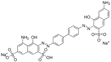 disodium hydrogen 5-amino-3-[[4'-[(7-amino-1-hydroxy-3-sulphonato-2-naphthyl)azo][1,1'-biphenyl]-4-yl]azo]-4-hydroxynaphthalene-2,7-disulphonate  Structure