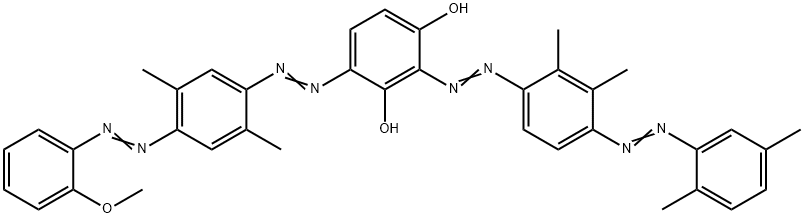 2-[[4-[(2,5-Dimethylphenyl)azo]-2,3-dimethylphenyl]azo]-4-[[4-[(2-methoxyphenyl)azo]-2,5-dimethylphenyl]azo]-1,3-benzenediol Structure