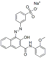 sodium 3-[[2-hydroxy-3-[(2-methoxyphenyl)carbamoyl]-1-naphthyl]azo]benzenesulphonate 구조식 이미지