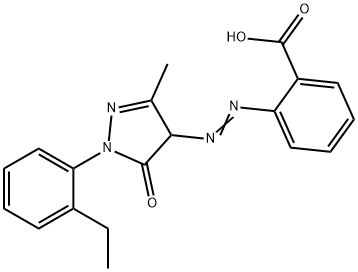 2-[[1-(2-ethylphenyl)-4,5-dihydro-3-methyl-5-oxo-1H-pyrazol-4-yl]azo]benzoic acid  구조식 이미지