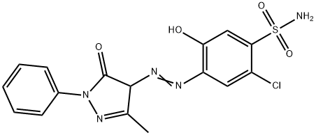 2-chloro-4-[(4,5-dihydro-3-methyl-5-oxo-1-phenyl-1H-pyrazol-4-yl)azo]-5-hydroxybenzenesulphonamide 구조식 이미지