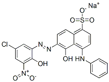 sodium 4-anilino-6-[(5-chloro-2-hydroxy-3-nitrophenyl)azo]-5-hydroxynaphthalene-1-sulphonate  Structure