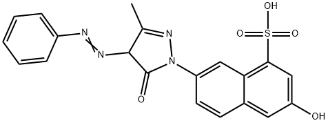 7-[4,5-dihydro-3-methyl-5-oxo-4-(phenylazo)-1H-pyrazol-1-yl]-3-hydroxynaphthalene-1-sulphonic acid 구조식 이미지