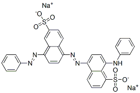disodium 8-(phenylamino)-5-[[4-(phenylazo)-6-sulphonato-1-naphthyl]azo]naphthalene-1-sulphonate 구조식 이미지