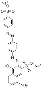 disodium 8-amino-4-hydroxy-3-[[4-[(4-sulphonatophenyl)azo]phenyl]azo]naphthalene-2-sulphonate 구조식 이미지