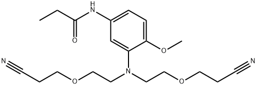 N-[3-[bis[2-(2-cyanoethoxy)ethyl]amino]-4-methoxyphenyl]propionamide 구조식 이미지