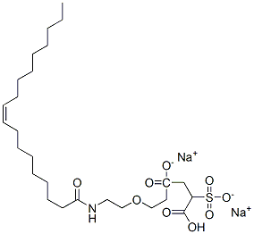 disodium (Z)-4-[2-[2-[(1-oxooctadec-9-enyl)amino]ethoxy]ethyl] 2-sulphonatosuccinate Structure