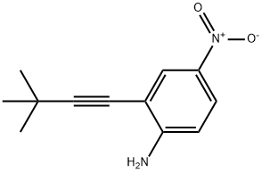 BenzenaMine, 2-(3,3-diMethyl-1-butyn-1-yl)-4-nitro- 구조식 이미지