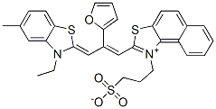 2-[3-(3-Ethyl-5-methylbenzothiazol-2(3H)-ylidene)-2-(2-furanyl)-1-propenyl]-1-(3-sulfonatopropyl)naphtho[1,2-d]thiazol-1-ium 구조식 이미지
