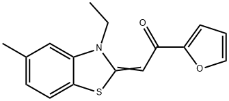 2-[3-Ethyl-5-methylbenzothiazol-2(3H)-ylidene]-1-(2-furanyl)ethanone 구조식 이미지
